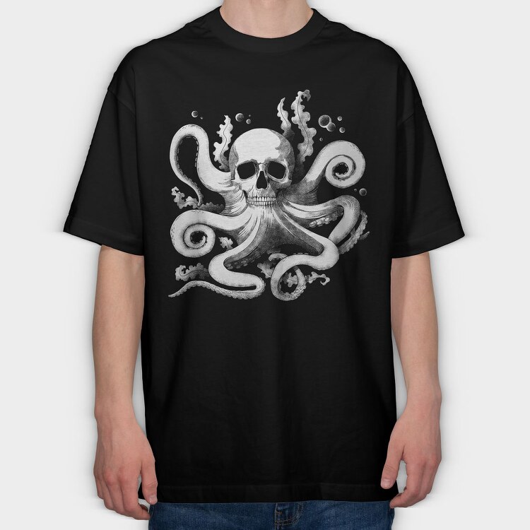 Octopus Skull, Tricou Oversize Barbati (Unisex)