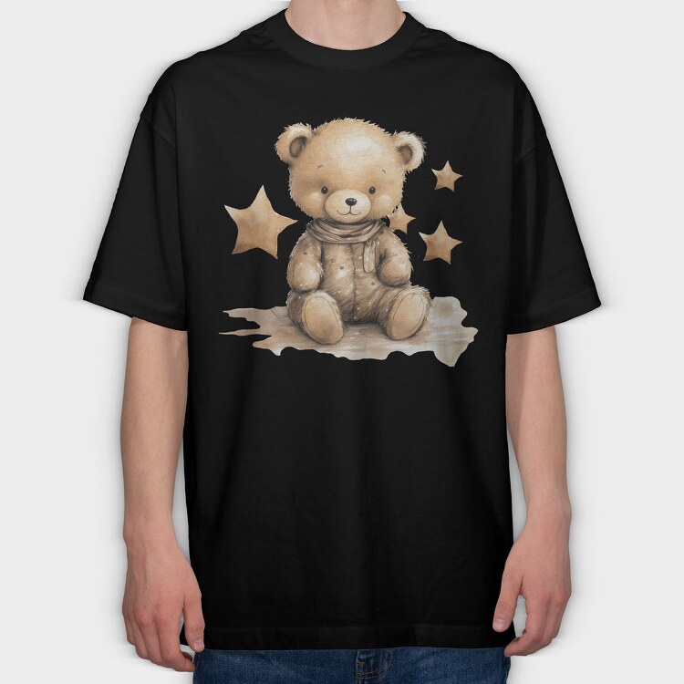 Teddy Bear Stars, Tricou Oversize Barbati (Unisex)