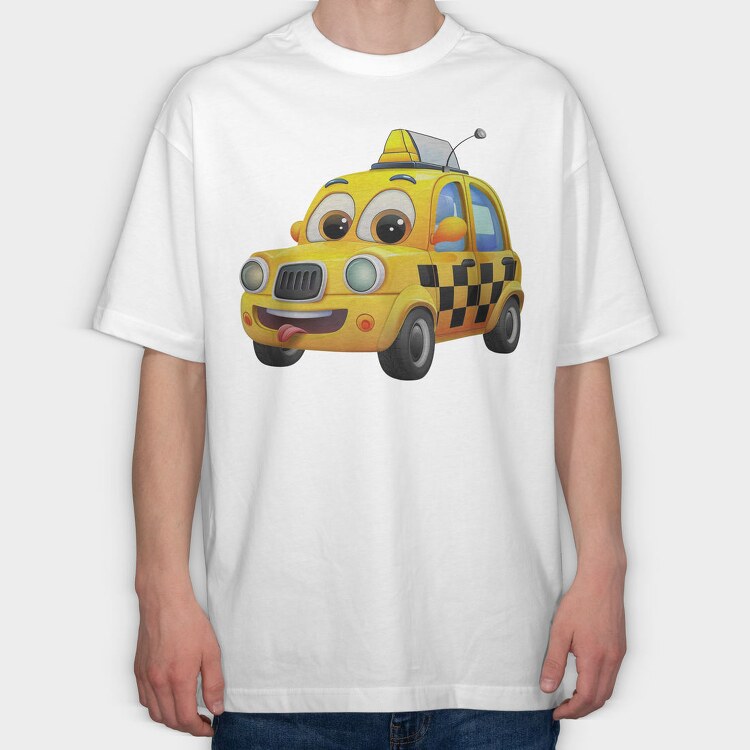 Taxi Face Clipart, Tricou Oversize Barbati (Unisex)