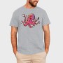 Octopus With Coffee Cups, Tricou Barbati (Unisex)