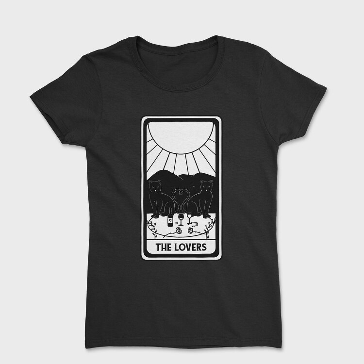 Cool Lovers Tarot Card The Cat, Tricou Femei