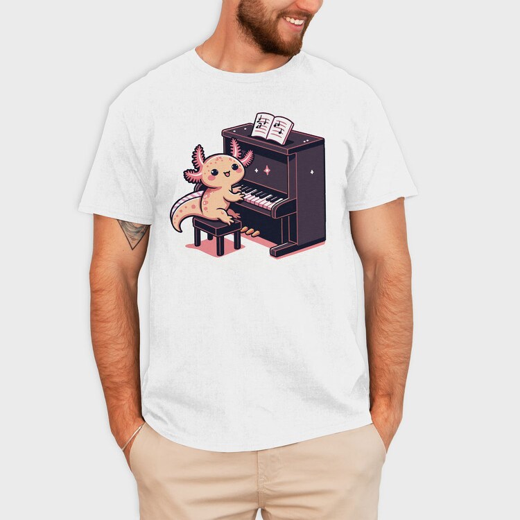 Axolotl Pianist, Tricou Barbati (Unisex)