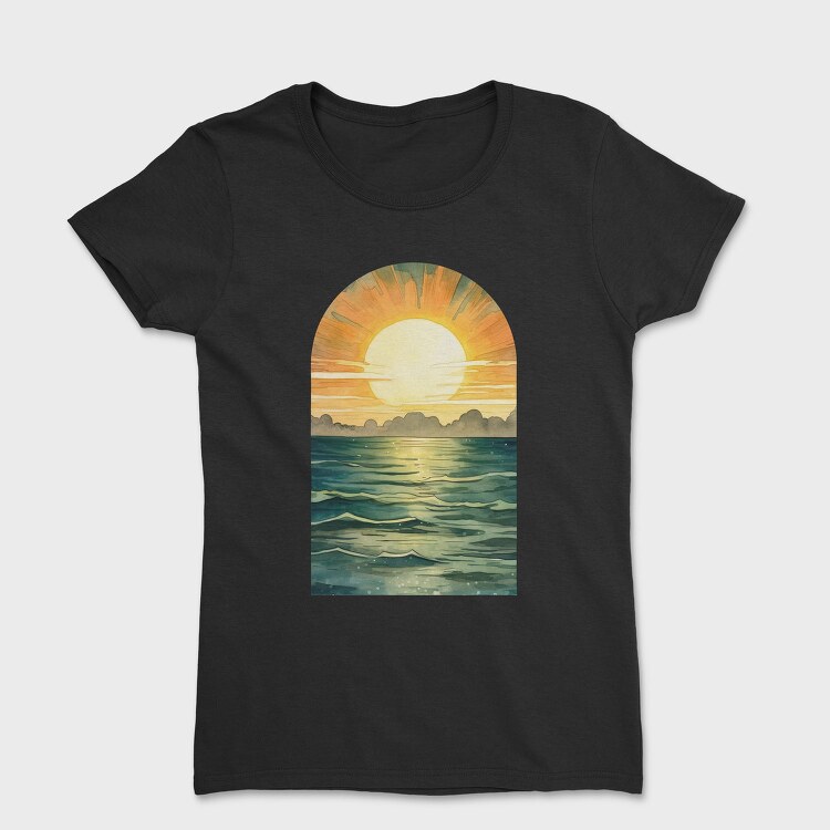 Sunset Ocean Reflection, Tricou Femei