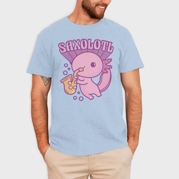 Axolotl Playing Saxophone Saxolotl, Tricou Barbati (Unisex)