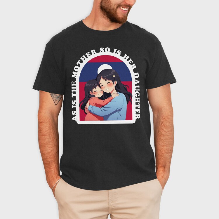 Kawaii Mother And Daughter Laos, Tricou Barbati (Unisex)