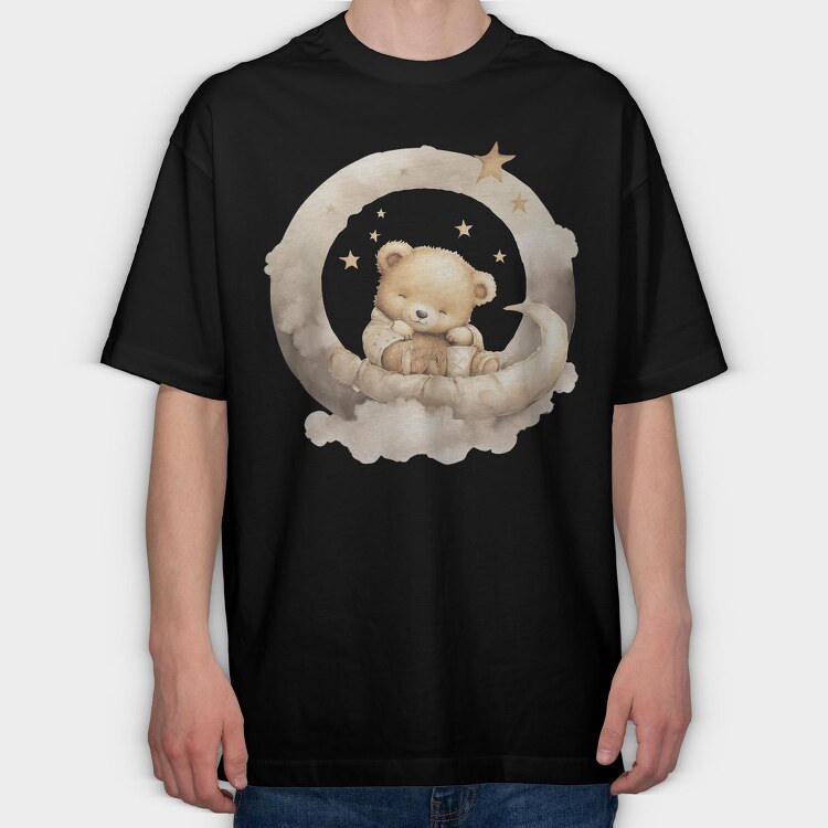 Teddy Bear Moon, Tricou Oversize Barbati (Unisex)
