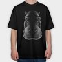 Monochrome Hippo Head, Tricou Oversize Barbati (Unisex)