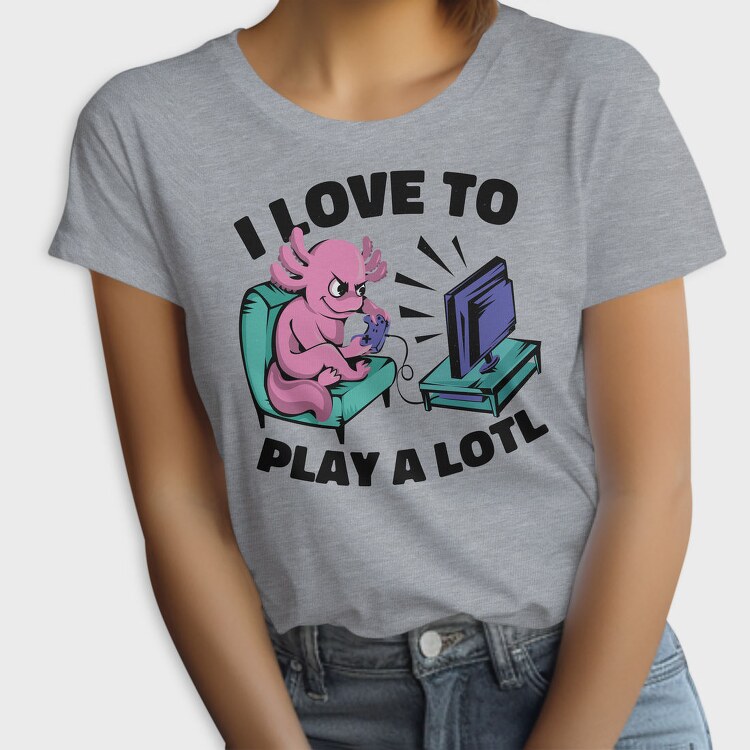 Axolotl Playing Video Games Gamer Couch Tv, Tricou Femei