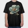 Teal Gold Lotus, Tricou Oversize Barbati (Unisex)
