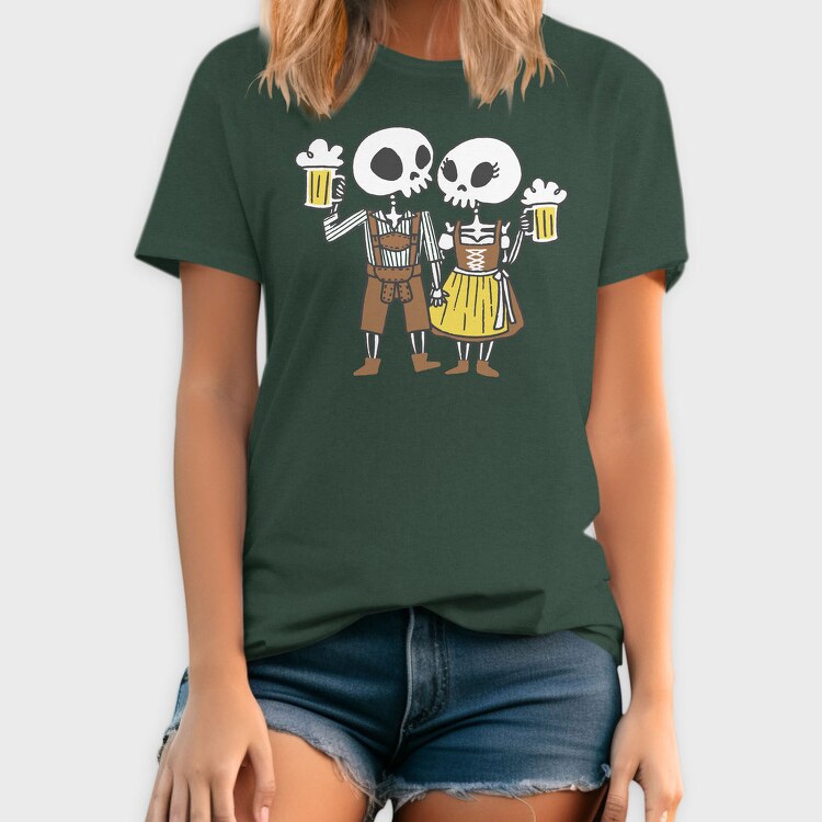 Oktoberfest Skeleton Couple, Tricou Barbati (Unisex)