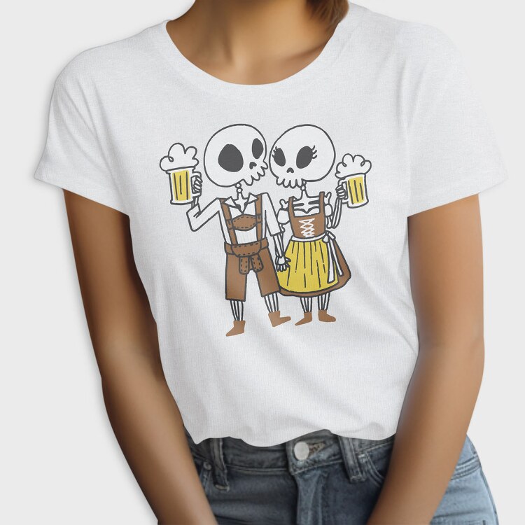 Oktoberfest Skeleton Couple, Tricou Femei
