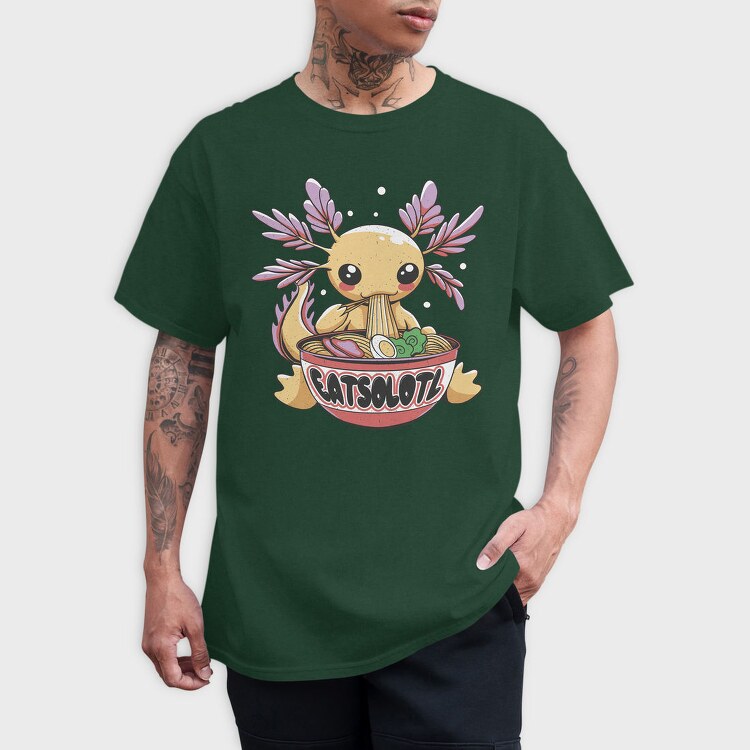 Kawaii Ramen Axolotl, Tricou Barbati (Unisex)
