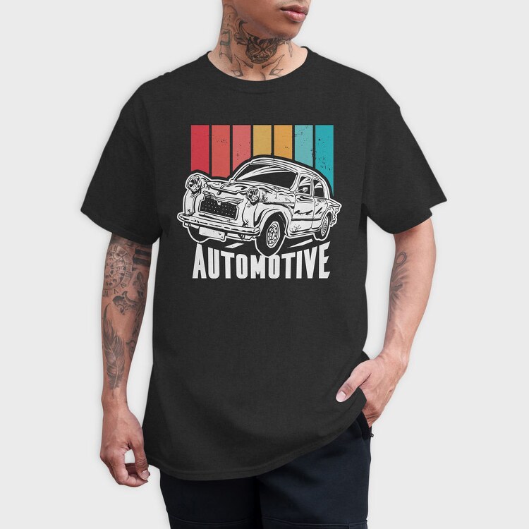 Old Car Retro Sunset, Tricou Barbati (Unisex)