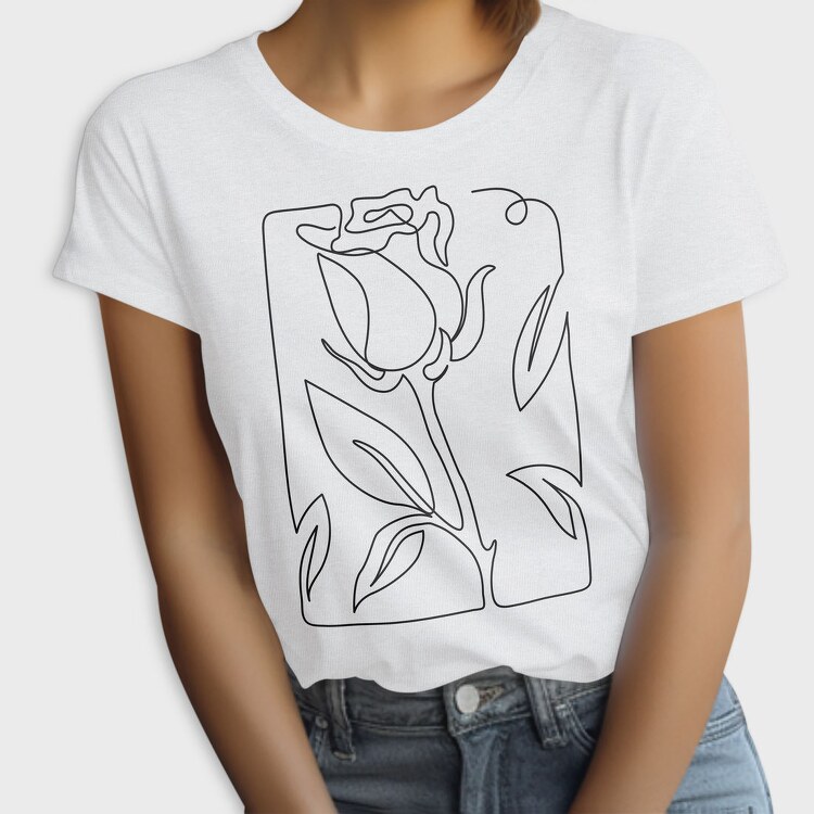 Continuous Line Rose, Tricou Femei