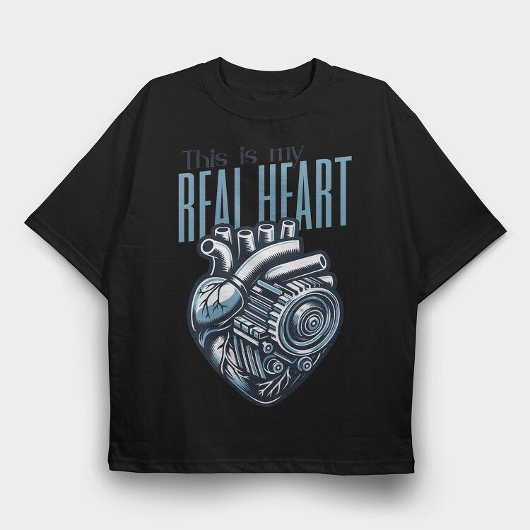 Mechanical Heart Anatomy Real Heart, Tricou Oversize Barbati (Unisex)