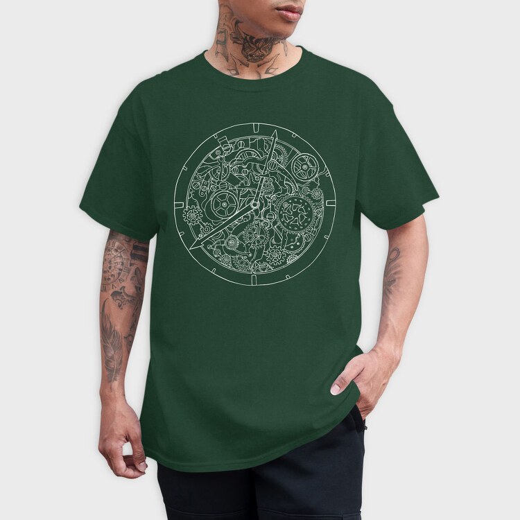 Mechanical Watch Line Art, Tricou Barbati (Unisex)