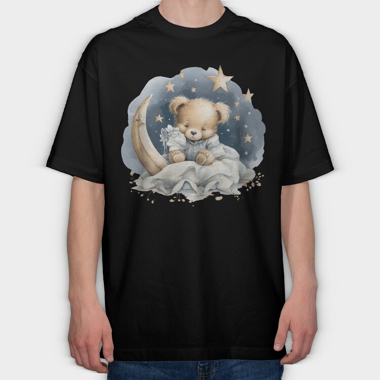 Teddy Bear Night, Tricou Oversize Barbati (Unisex)