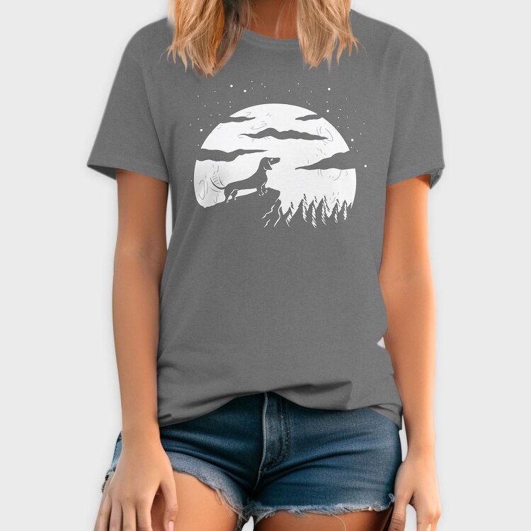 Dog Full Moon, Tricou Barbati (Unisex)