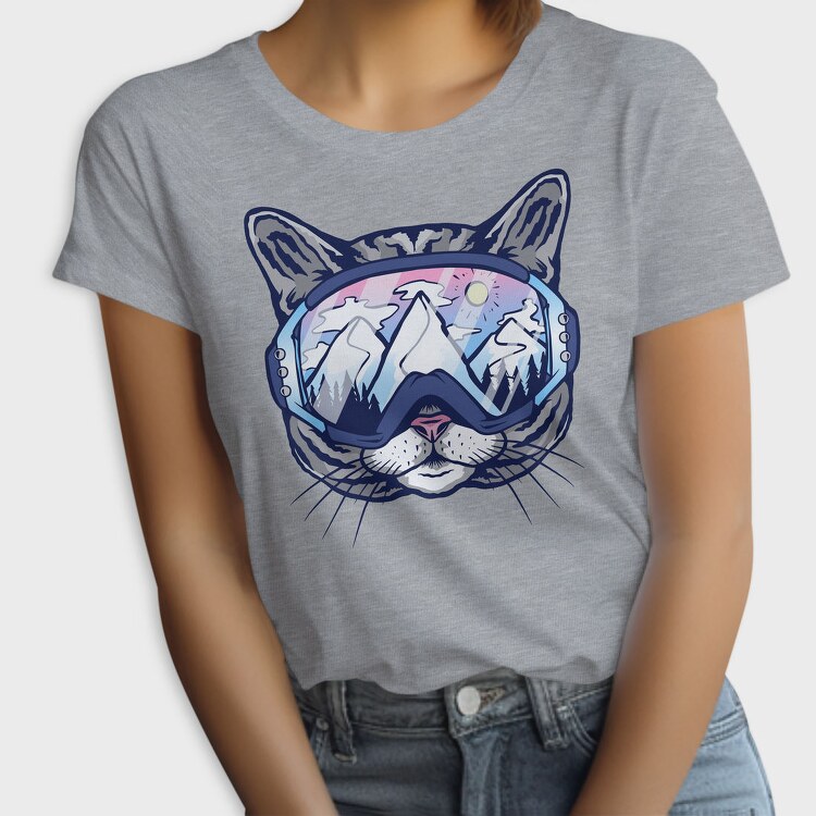 Cat Ski Glasses Skii, Tricou Femei