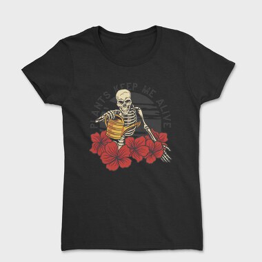 Cool Plants Skeleton Skull, Tricou Femei