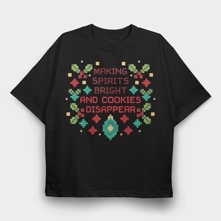 Cookies Festive Christmas Disappear, Tricou Oversize Barbati (Unisex)