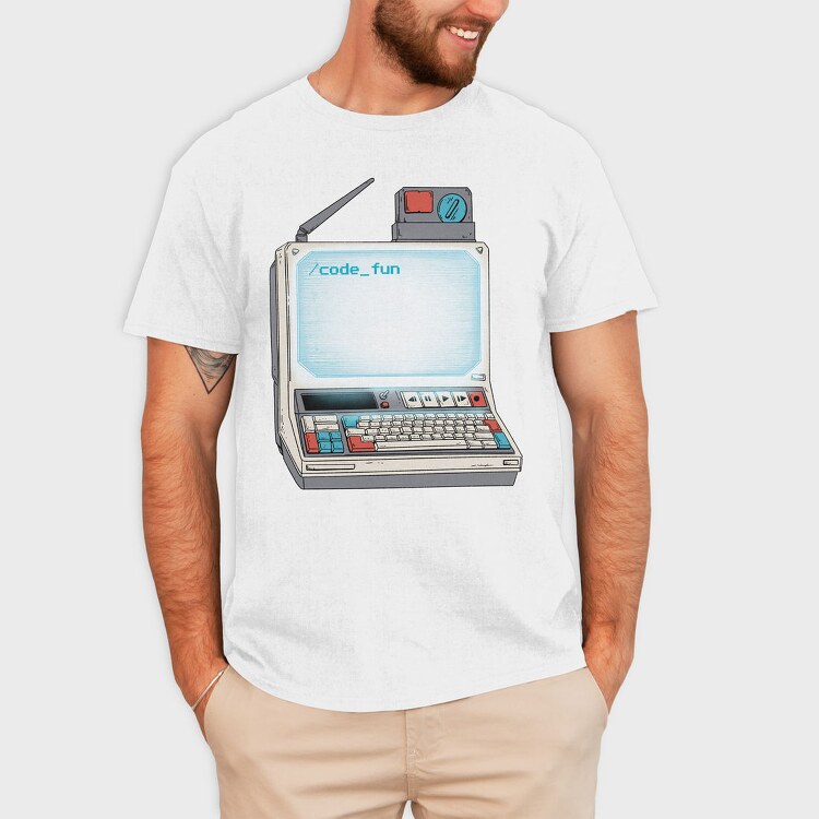 Old Computer Technology Code Fun, Tricou Barbati (Unisex)