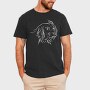 Dog German Breed Line Art Kleiner Munsterlander, Tricou Barbati (Unisex)