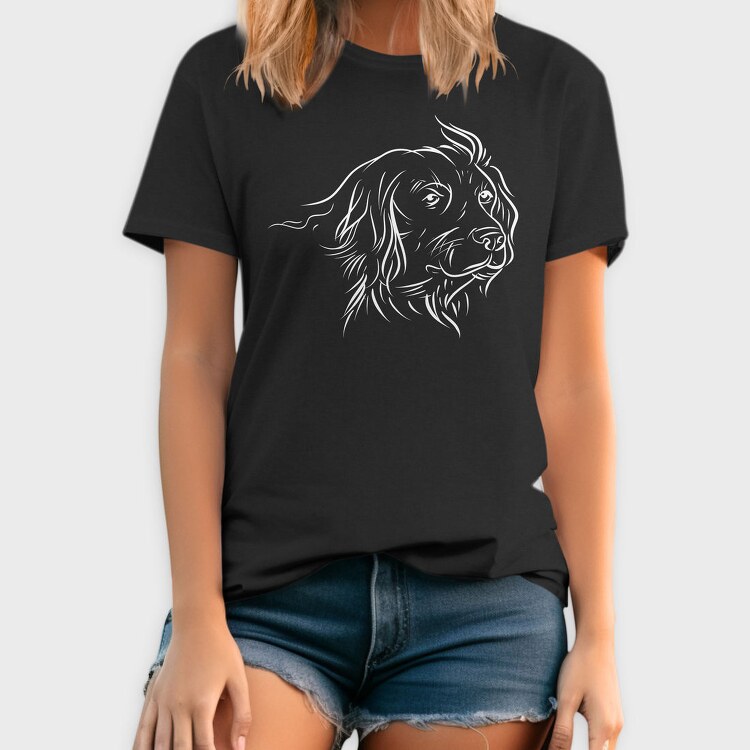 Dog German Breed Line Art Kleiner Munsterlander, Tricou Barbati (Unisex)
