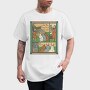 Medieval Cat Animal Painting Asking For Fish, Tricou Barbati (Unisex)