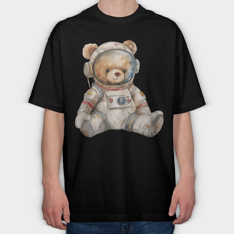 Teddy Astronaut Space, Tricou Oversize Barbati (Unisex)
