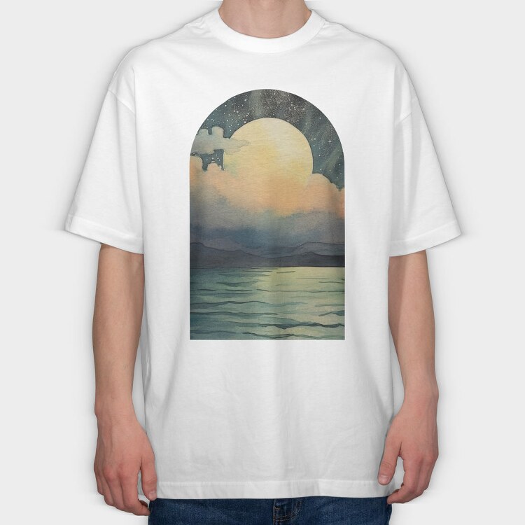 Sunset Over Pacific Ocean, Tricou Oversize Barbati (Unisex)