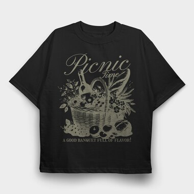 Vintage Picnic Basket, Tricou Oversize Barbati (Unisex)