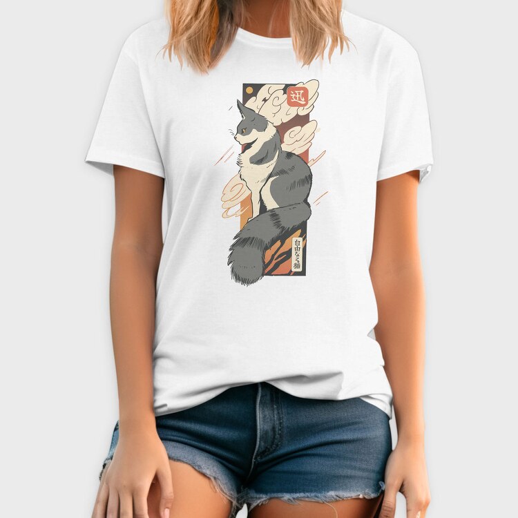 Cat Sunset Japanese Traditional, Tricou Barbati (Unisex)