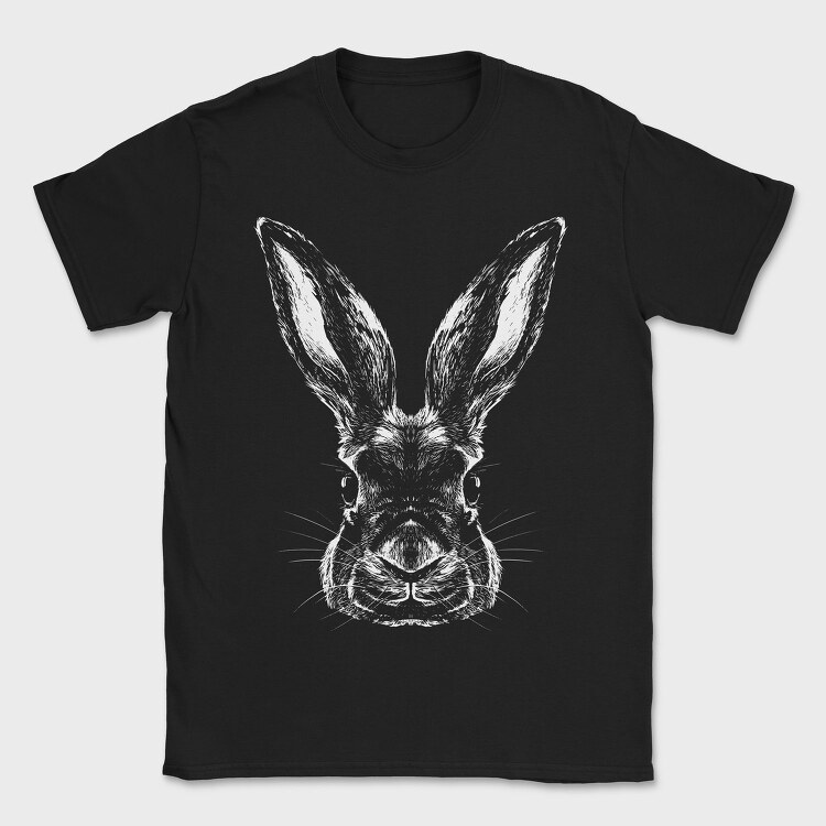 Monochrome Portrait Rabbit, Tricou Barbati (Unisex)