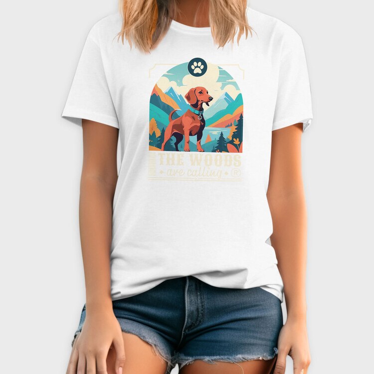 Dog In The Woods Hiking, Tricou Barbati (Unisex)