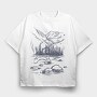 Monochrome Fisherman, Tricou Oversize Barbati (Unisex)