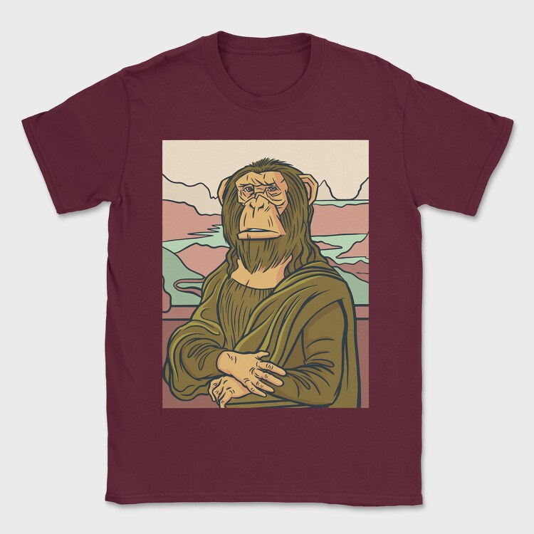 Monkey Mona Lisa, Tricou Barbati (Unisex)