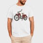 Vintage Red Motorcycle, Tricou Barbati (Unisex)