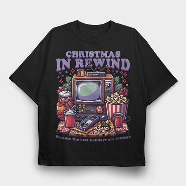 Christmas In Rewind Trend, Tricou Oversize Barbati (Unisex)