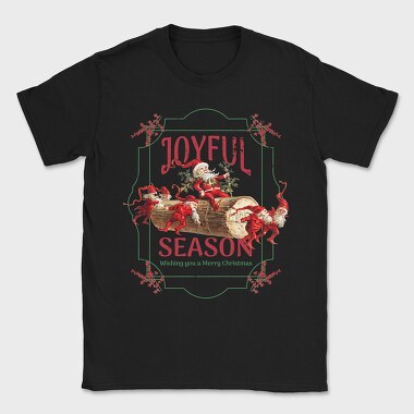 Christmas Season Santa And Elves Joyful, Tricou Barbati (Unisex)