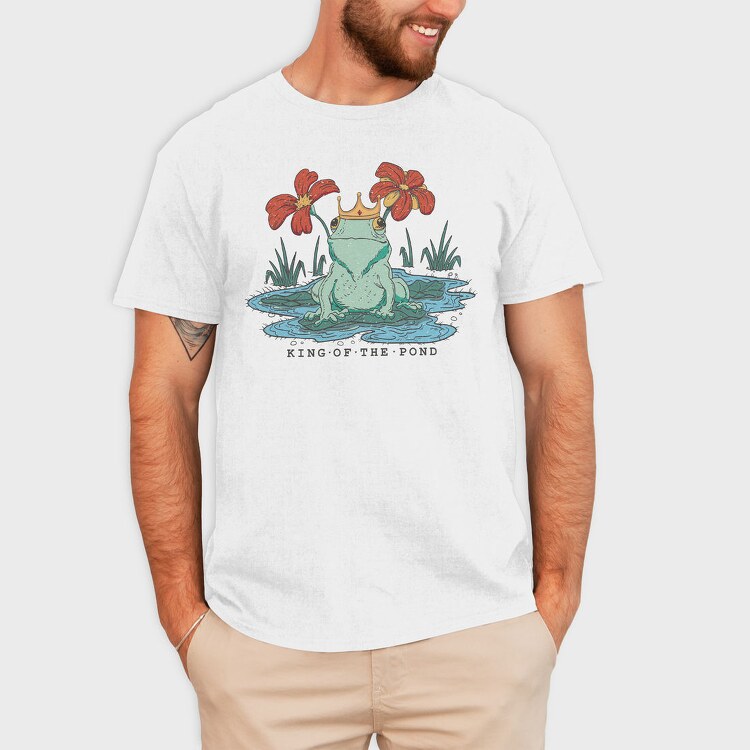 King Of The Pond Cottagecore Frog, Tricou Barbati (Unisex)