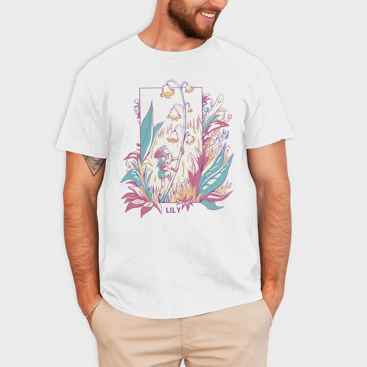 Cute Fairy With Flowers And Plants Fairycore, Tricou Barbati (Unisex)