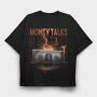 Money Skull Fire Bill, Tricou Oversize Barbati (Unisex)