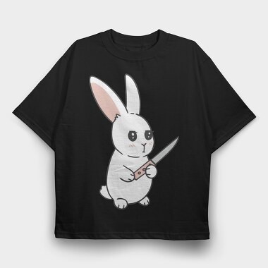 Menacing Psycho Bunny, Tricou Oversize Barbati (Unisex)
