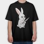 Menacing Psycho Bunny, Tricou Oversize Barbati (Unisex)