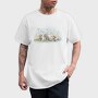 Dog On Flower Field Lying, Tricou Barbati (Unisex)
