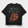 Vintage Santa Best Wishes Grunge, Tricou Oversize Barbati (Unisex)