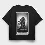 Cat Tarot Card Fantasy The Hermit, Tricou Oversize Barbati (Unisex)