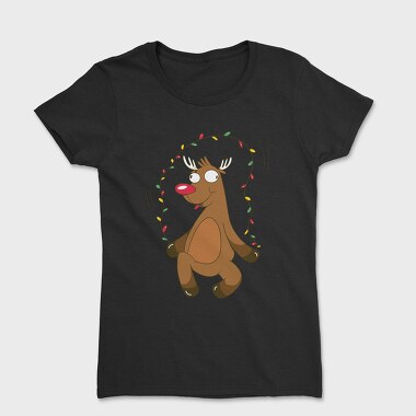 Christmas Reindeer Jumping Rope Lights, Tricou Femei