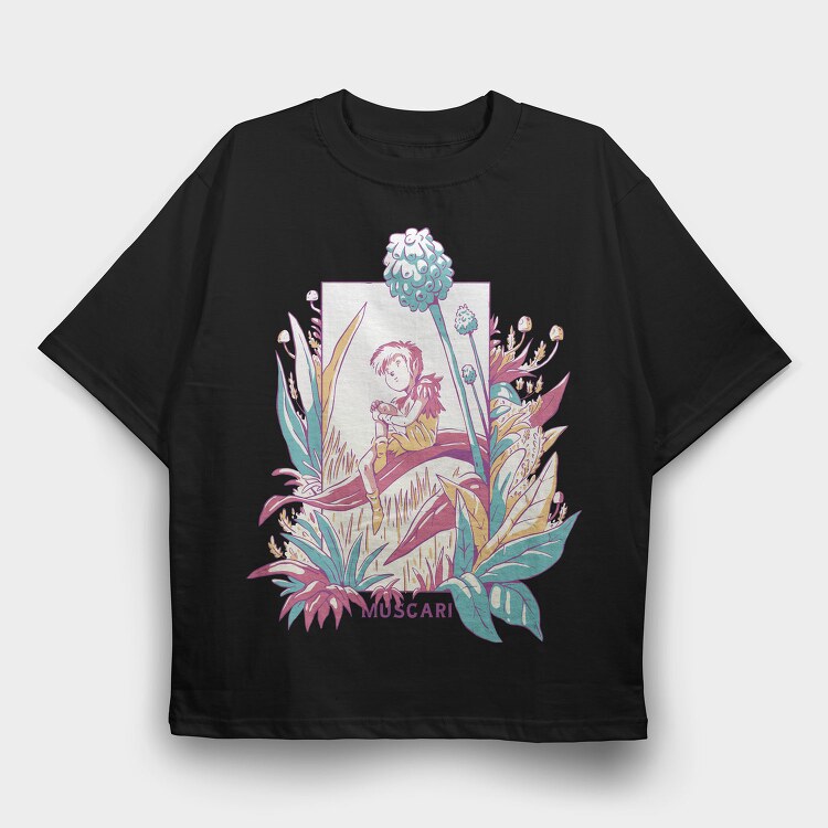 Cute Fantasy Fairy With Flowers Fairycore, Tricou Oversize Barbati (Unisex)